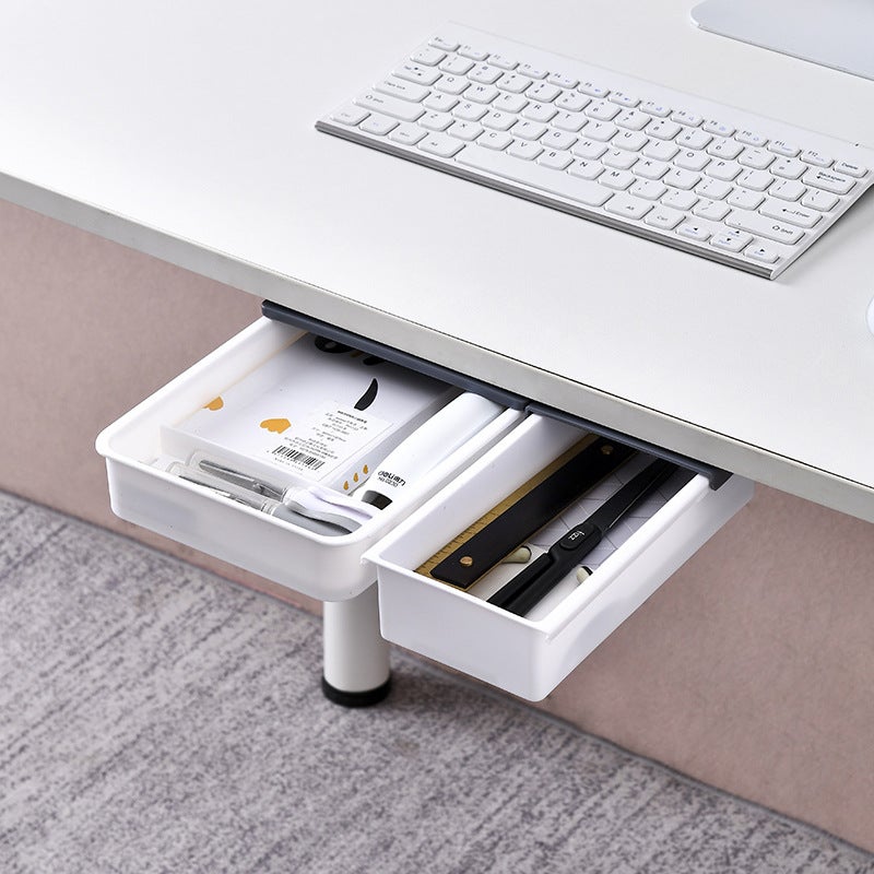 Under Desk Drawer Invisible Storage Box Office Computer Desktop Finishing Classroom Storage Stationery Makeup Storage Drawer - Image 4
